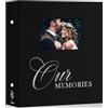 Lanpn Album Fotografico 10x15 100 Foto 2 Confezioni, Finestra OURMEMORIES Lino Piccolo Mini Album Foto Portafoto Verticale Tascabile Tasche Tasca Nero