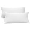 RICHAIR - Copricuscino 40x80 cm Set da 2 Impermeabile - Chiusura a busta - Traspirante e anti cimici e acari della polvere - Copricuscino in poliestere bianco