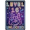 Sinekong Targa Metallo Level 16 UNLOCKED, Decorazione 16 Compleanno Ragazzo 16 Compleanno Decorazione Per gamer Divertenti Decorazione per Sala Da Gioco Retrò, Idea Regalo per Giocatori 20x30cm