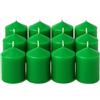 MGE World MGE - Set di 12 Candele Decorative Cilindriche - Cera Antigoccia - Candele Profumate - Candela gigante Cera - Candele che Non Colano - Cera Antigoccia - Verde - Set di 12 - Set di Candele Decorative