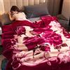 Zoomlie Raschel - Coperta invernale spessa e trapuntata, a doppio strato, calda e morbida e soffice, rossa, per letto matrimoniale, divano, poltrona, copriletto, divano (stile 4.200 x 230 cm (4500 g))