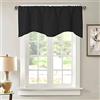 SMITHOOM Mantovana Classico Tinta Unita Corta Tenda a Pacchetto per Cucina Camera da letto Balcone Lavanderia 132x46cm Nero