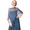 VersusModa Il Ponchetto Coprispalle Donna Multifunzione Blu jeans Woman Poncho Cape CC-PONC01-027