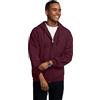 Fruit of The Loom Eversoft Fleece Felpe con Cappuccio Camicia, Zip Intera-Maroon, XL Uomo