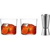 Topkapi Bar & Lounge 251.150 Negroni - Set di 2 bicchieri da cocktail Falco, per Negroni, 295 ml, vetro di cristallo senza piombo, con doppio giigger per mescolare