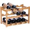YunNasi PortaBottiglie di Vino, Portabottiglie da Tavolo in Bambù Naturale, Vintage Espositore Bottiglie Scaffale Cantinetta Portabottiglie per Cucina, Bar, Cantina(3 livelli-12 bottiglie)