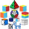 ROXENDA Set di Cubi Veloci, Cubo Magico 2x2 3x3 4x4 Piramide Skewb Cubo Puzzle a Adesivi Infinity Cubo a Spinner 1x3x3, Regali di Natale Compleanno per Bambini Adolescenti Adulti ((12 Pacchetto)