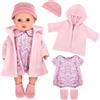 DIELIANHUA Vestiti per Bambole 35-43 cm, Vestiti per Bambole per New Born Baby Doll, Vestiti per Bambole Reborn, Body Neonato Manica Corta, Cappelli, Calzini, Cappotto