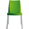 GRANDSOLEIL SEDIA BOULEVARD IN POLIPROPILENE VERDE MELA CON GAMBE IN ALLUMINIO