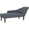 vidaXL Chaise Longue con Cuscini Grigio Scuro in Velluto, divano letto, divano imbottito, seduta da soggiorno, dormeuse, seduta da salotto
