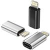 Kefiany Adattatore da USB C Femmina a Lightning Maschio (3Pack) per Apple iPhone iPad Cavo Type-C Jack Ricarica Rapida Adapter Caricabatterie Adattatori Tipo Presa Cavetto Convertitore tp-to