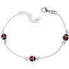Minoplata Bracciale in argento Sterling 925 da ragazza, motivo: coccinella per bambini, motivo: civettuola Pekes, argento sterling, senza pietra