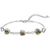 Qings Bracciale Donna Peridoto Cuore Argento 925 Agosto Bracciali Regolabili Simbolo dell'infinito Pietra di Nascita con 3 Charms Zirconi a Forma di Cuore Regali di Natale per la Mamma Ragazze Lei