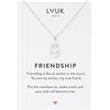 LUUK LIFESTYLE Collana ciondolo Ancora Cuore (50cm c.) in Acciaio Inossidabile e dedica FRIENDSHIP, d'amicizia Regali per Lei, Donna, Moglie, Madre, Impermeabile, Gioiello Moda, Argento