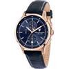 Morellato MASERATI Orologio Uomo, Cronografo, Analogico, 42 mm, Cinturino in Pelle, Collezione SORPASSO - R8871624009