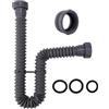 NQEUEPN Kit di Scarico per Lavandino, Sifone Flessibile Espandibile da 3,8 cm Tubo di Scarico Flessibile per Lavandino da 19-45 cm per Lavandini del Bagno Lavandini Della Cucina