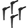 QUARKZMAN 4pz Regolabile Serraggio Leva Maniglie M12 x 60mm Nero | Vite blockggio Rapido Rilascio Cricchetto Pulsante Maniglia, Maschio Filettatura Bullone, Manopole Girevole