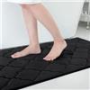 Homaxy - Tappeto da bagno in memory foam, antiscivolo, morbido, assorbente, lavabile, facile da pulire, per doccia - 60 x 120 cm, Nero