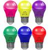 LUTW Lampadine Colorate LED E27, 5W Equivalente 40W Lampadina, 450LM Non Dimmerablie, G45 Mini Lampadina Colorate per Festa Pub Prestazioni Decorazione Natalizia, 6 Pezzi