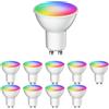 ledscom.de 10 lampadine GU10 LED RGB, PAR16, bianco caldo - bianco freddo (2900-6200 K), 5,5 W, 473lm, 103°, Smart Home, WLAN, Alexa, opaco
