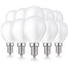 Hellum Lampadine di filamenti a LED base E14, 10 pezzi, 4W lampadina filamento LED sfera goccia, bianco caldo 2700 K vintage lampada G45, opaco 208214