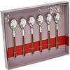 Pintinox Kyoto Set 12 Cucchiaini Moka Acciaio Inox Nichel Free Manici Effetto Legno Colore Mogano Dimensioni 11,5 cm