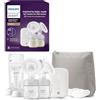 Philips Avent Double Electric Breast Pump, tiralatte di qualità ospedaliera con motore ricaricabile, movimento ispirato alla naturale suzione del bambino, borsa da viaggio, modello SCF398/31