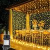 Joycome Tenda Luminosa Natale 300 LED 3x3m Luci Natale con Spina, Timer, 8 Modalità Addobbi Natalizi per La Casa Impermeabile Cascata Luci per Finestra Balcone Festa Interno Esterno Decorazioni