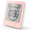 VORRINC Shower Clock - Orologio da bagno, impermeabile, con ventosa, display LCD, temperatura di umidità, timer (rosso)