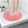 7VSTOHS Tappetini Antiscivolo per Doccia, Rotondo Tappetini in PVC per Vasca Tappetino per Doccia da Bagno Tappetini per il Bagno con Fori di Scarico e Ventose Lavabile in Lavatrice 55x55cm
