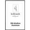 kollyseek cornice alluminio 40x60cm Nero Cornice poster in metallo con vetro acrilico infrangibile moderna cornice per foto Cornice con passepartout per immagini Poster Foto nero