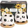 Kinforse Candele Profumate Artigianali con Design Gufi - Regalo Donna Compleanno Elegante, Confezione da 6 Pezzi in Scatola Decorata - Idea Regalo Perfetta per Lei (panda lavanda&arancia dolce)