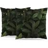ggaimwf Verde foresta Copricuscino Piante a foglia Verde scuro Puntini dorati Divano vintage Art Federe decorative Per divano Soggiorno Camera da letto Cuscino con fodere incluse Set da 2,40x40 cm