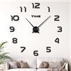JIZZU Orologio da Parete Adesivo Grande, Particolari Moderni Grande Adesivo Silenzioso Wall Clock, Moderno Digitale Muro Casa, Adatto a Casa, Ufficio, Hotel, Nero