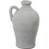 DRW Vaso da tavolo con manico in ceramica bianco sabbia 23x23x30cm
