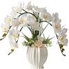 LESING Fiori artificiali, orchidee, orchidee finte in vaso, con vaso, orchidee finte, per decorazione domestica e interna (stile 3, vaso bianco)