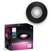 Philips Hue Xamento White & Color Ambiance faretti da incasso 1 confezione, luci da bagno dimmerabili per il sistema Hue, controllo intelligente della luce tramite voce e app, nero.
