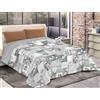 Tata Home Trapunta Invernale Matrimoniale Fantasia Shabby Chic in Morbida e Calda Microfibra 300 gr/mq Piumone Letto Trapuntato Autunno Inverno Misura 260x260 cm Cuori Shabby Colore Grigio