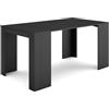 Skraut Home | Consolle allungabile | Tavolo consolle allungabile | 160 | Per 8 persone | Tavolo da pranzo | Stile moderno | Nero