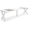 Skraut Home | Consolle allungabile | Tavolo consolle allungabile | 300 | Per 14 persone | Gambe in legno | Stile moderno | Bianco e cemento