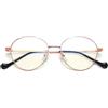 Joopin Occhiali Anti Luce Blu con Lenti Trasparenti Antiriflesso Vintage Metallo Montatura Rotondo Occhiali da Riposo per Computer Gaming Uomo Donna (Nero Oro)