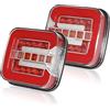 SPARKMOTO 2 x Fanali Posteriori Semirimorchio Sommergibile, Fanale Posteriore Led Per Rimorchio Trattore Agricole, Luce Posteriore Rimorchio Led 12v 24v Universale
