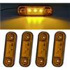 Biqing 4PCS 12V/24V Luci di Posizione Laterali Indicatori,3.4 LED Luci di Posizione per Rimorchio Camion Caravan Camper Barca Trattore Bus(Giallo)