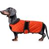 Morezi Cappotto per Bassotto, Cappotto Invernale per Cani con Fodera Imbottita in Pile, Abbigliamento per Cani All'aperto con Fasce Regolabili - Arancione - S