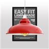 DC VOLTAGE Lampadario Moderno a Sospensione Paralume Rosso in Metallo 32cm Forma Curva Lampada da Soffitto a Sospensione Adatta per Soggiorno Cucina Corridoio Bar Ristorante