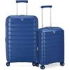 RONCATO B-FLYING Set 2 trolley Medio e Cabina Espandibili 4 Ruote, Rigidi con Chiusura TSA - BLU NOTTE