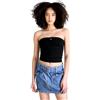Tommy Jeans Tommy Hilfiger Camicia Donna Basic Multicolore Tinta Unita Senza Maniche Colletto Rotondo Elasticizzata Size EU 9 Large