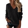 Kobilee Maglione Donna Curvy Scollo a V Manica Lunga Maglioni Lana Pullover Leggero Cashmere Lunghi Maglia Elegante Autunnali Tinta Unita Maglia Invernale Termica Taglie Forti Maglione