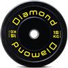 DIAMOND FITNESS Diamond Disco Bumper Master Nero-Giallo Ø45 cm Peso 15 kg