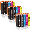 OGOUGUAN PGI-550XL CLI-551XL Compatibili per Canon 550 551 XL Cartucce d'inchiostro per Pixma IP7250 MX725 MX925 MX920 IX6850 IP7200 MG5400 MG5450 MG5650 MG6450 (Nero Ciano Magenta Giallo, 15-Pack)